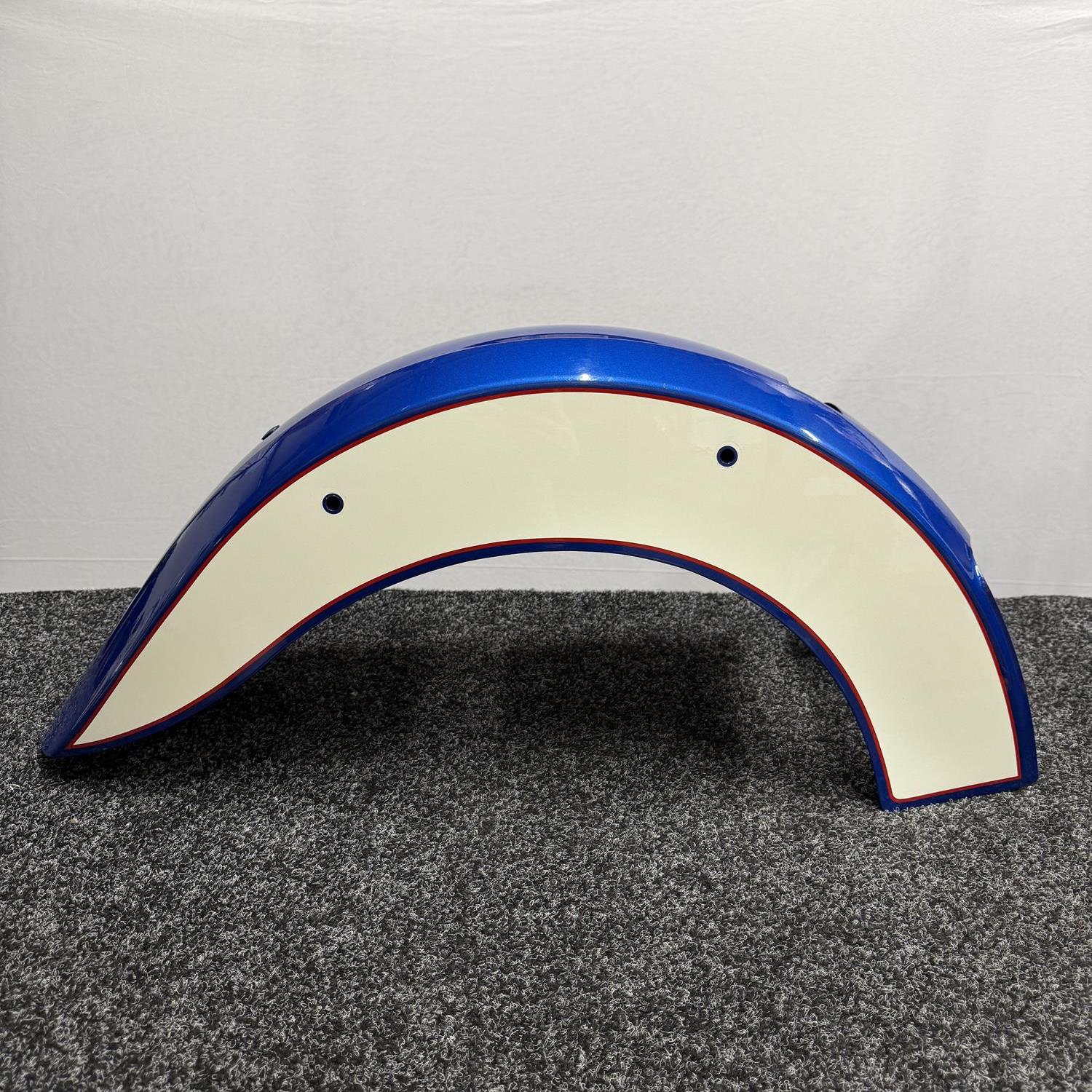 Indian Scout / Scout Sixty Rear Mudguard / Fender in Blue Fire Metallic With White Graphics